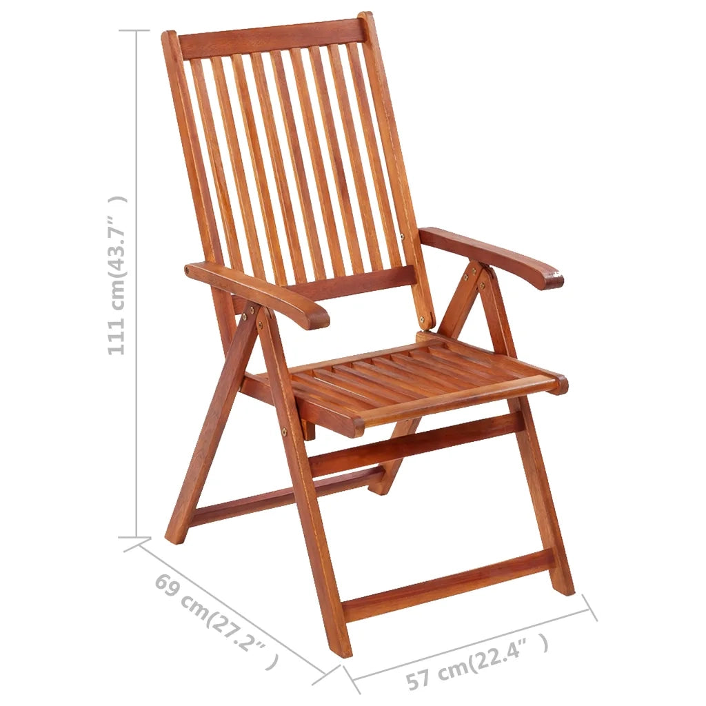 Sedie da Giardino Pieghevoli 6 pz con Cuscini Massello Acacia 3064124