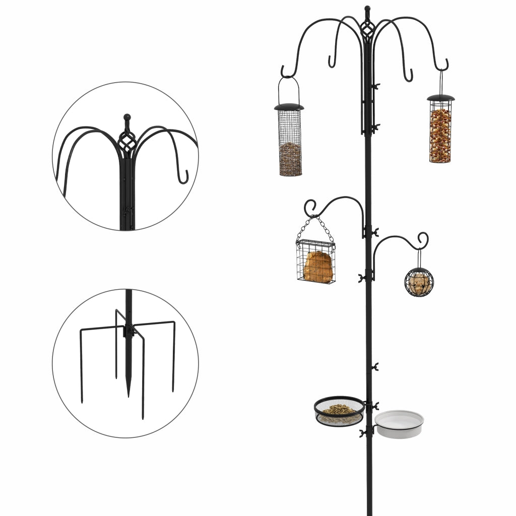 Mangiatoia per Uccelli ¨C Zephmum ¨C Nero 6 Ganci 4 Mangiatoie Sospese