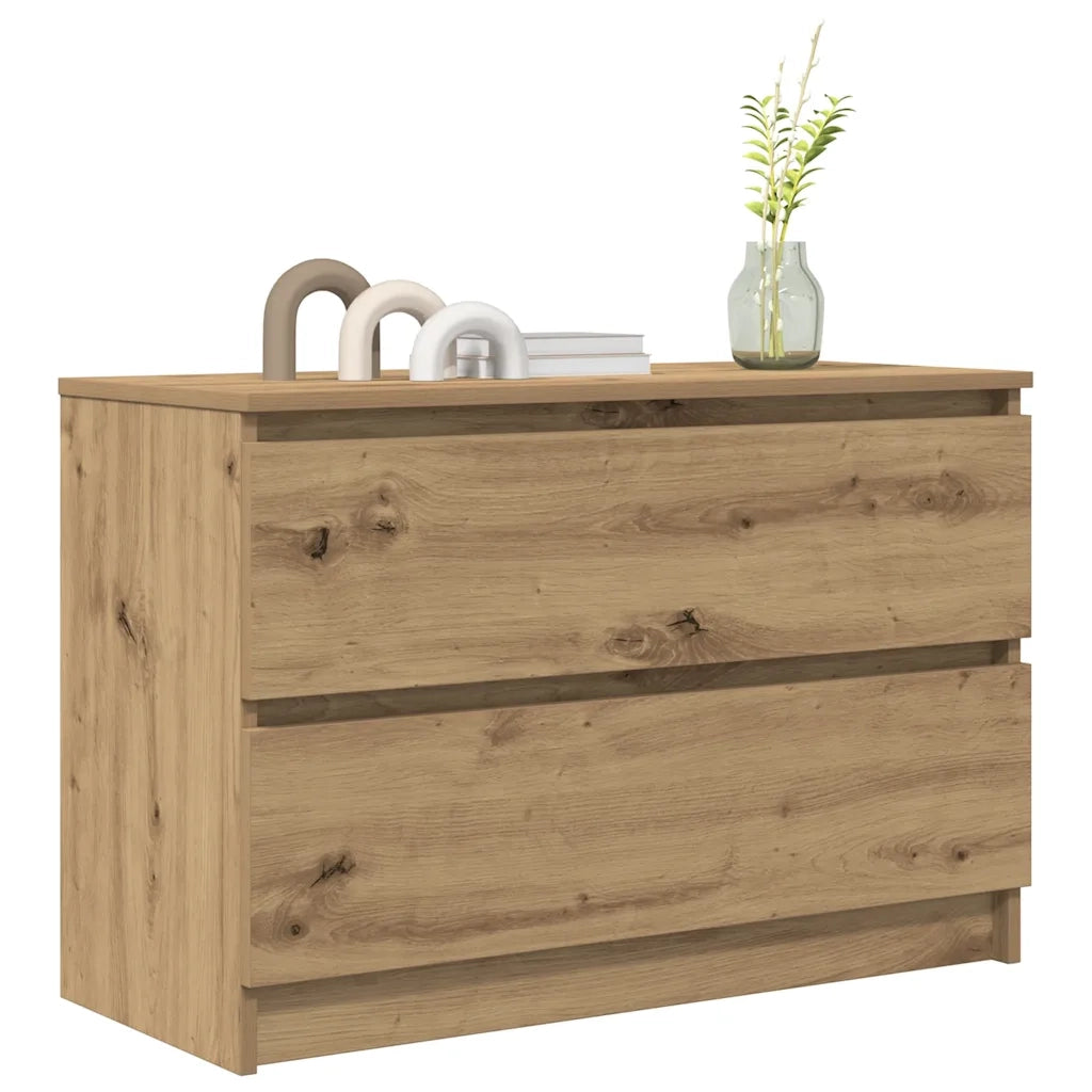 Mobile TV Rovere Artigianale 80x35x54 cm in Legno Multistrato 861795