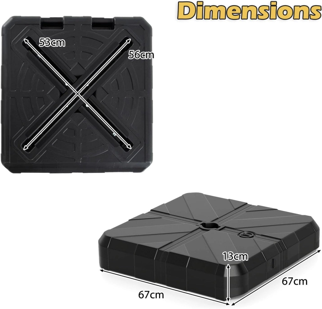 Base per ombrellone, ricaricabile, con base per ombrellone, con supporto a croce, 38/48 mm, per giardino, terrazza
