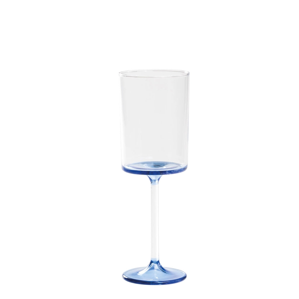 Discobolo Set 4 Calici Vino Bianco in Vetro Borosilicato Soffiato a Mano, Stelo Sottile e Fondello Bluino Elegante per Degustazione Vini e Spumanti