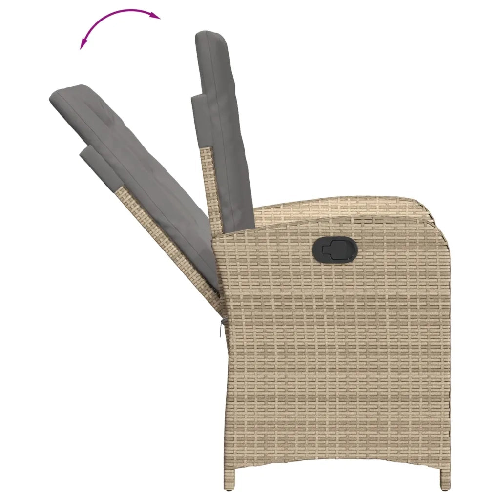Set Pranzo da Giardino 9 pz con Cuscini Beige Misto Polyrattan 3212265