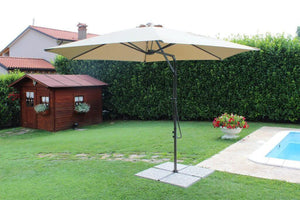 Ombrellone da Giardino Zenith Decentrato Ø3 m in Acciaio Tortora