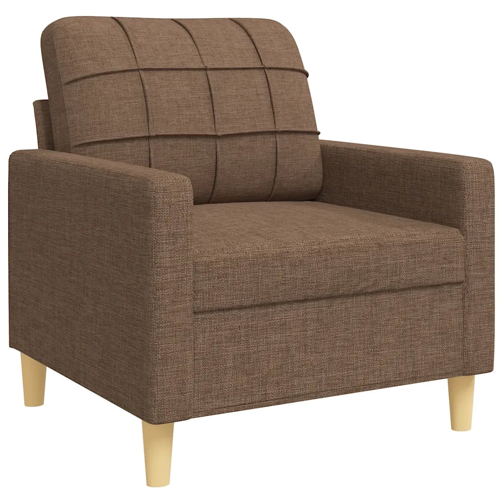 Set di Divani 4 pz con Poggiapiedi Marrone in Tessuto 3278298
