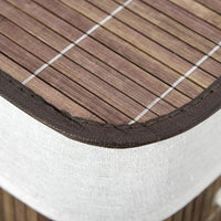 Cesto per Biancheria 2 Scomparti 52x32x63 cm con Coperchio e Maniglie Marrone