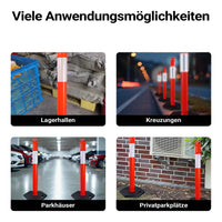 Paletti delimitatori catarifrangenti 110 cm con base ottagonale, 2 pali segnaletici stradali