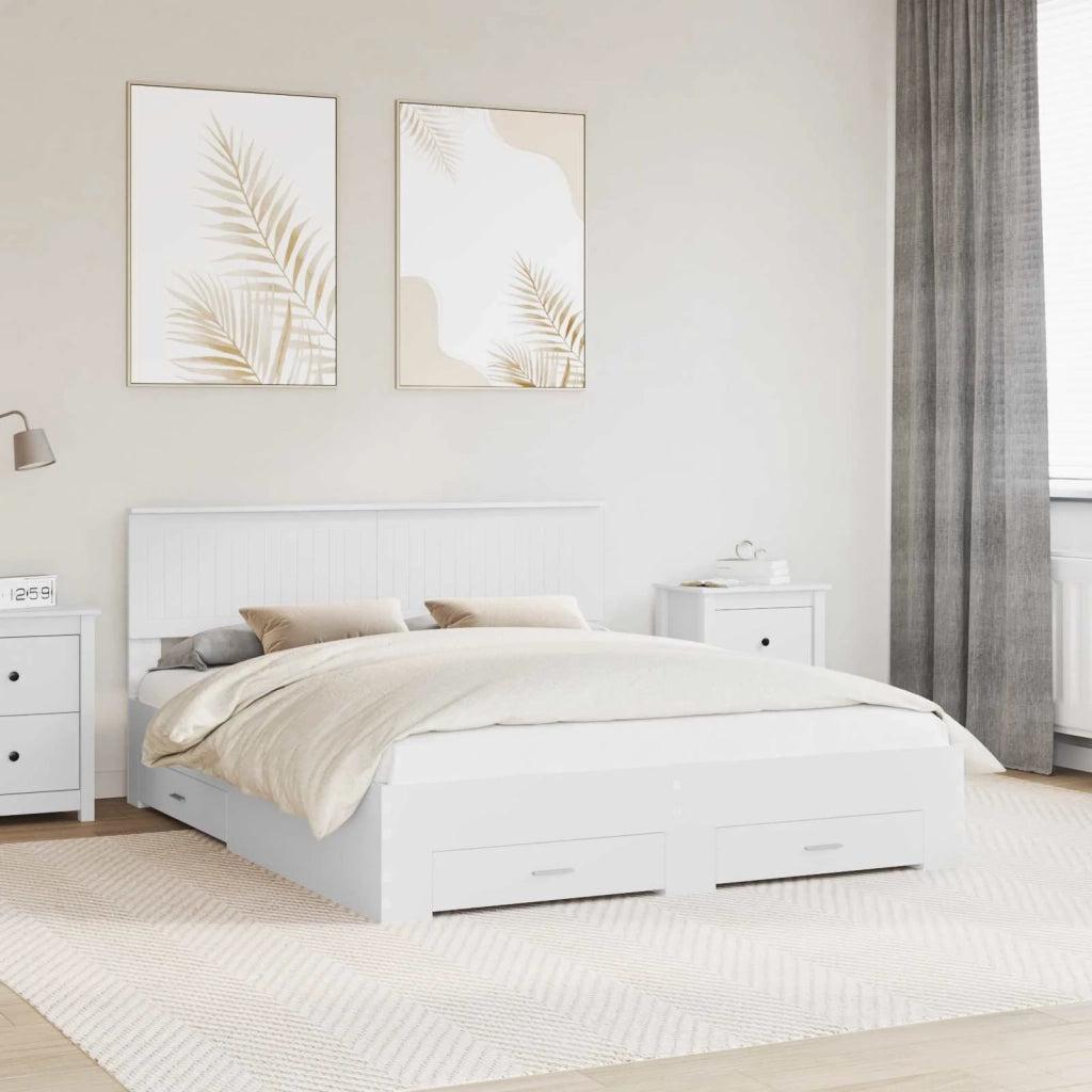 Struttura del letto Bianco 160 x 200 cm Legno multistrato 3410870