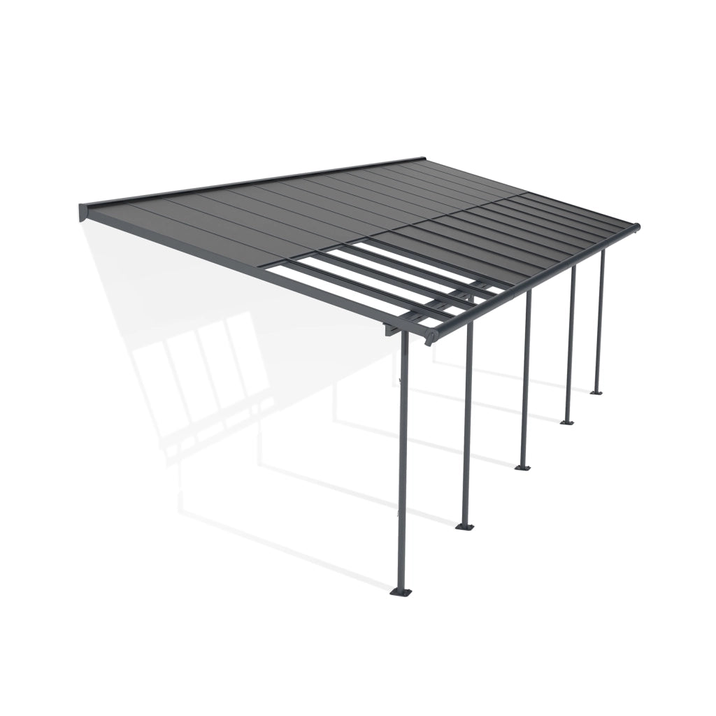 Canopia Sierra Cabrio Pergola Addossata in Alluminio 3X8.6 m Struttura grigia / Pannelli grigio opaco