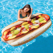 Trade Shop - Materassino Isola Gonfiabile Stampa Hot-dog In Pvc Mare Piscina 108 X 89 Cm -
