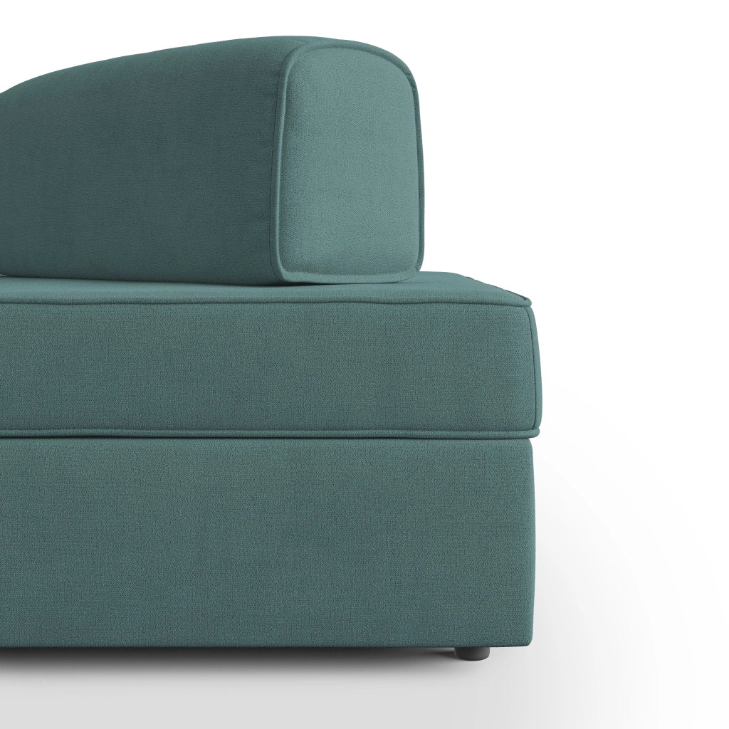 Liberty Divano senza pouf estraibile e schienali movibili in tessuto morbido impermeabile T02 160 cm petrolio