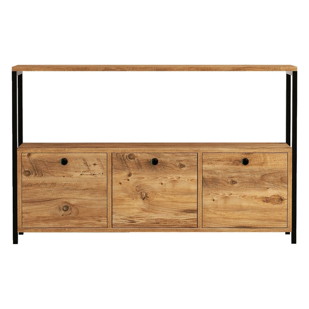 Madia Amiterno, Credenza 4 Vani, 120x30x75h cm Marrone Rovere