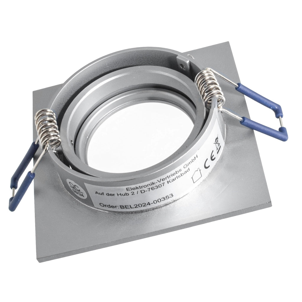 Faretto ad incasso LED 8W GU10 grigio quadrato foro 70mm moderno orientabile luce soffitto ufficio negozio GRIGIO 4000K