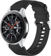 Polsbandje in silicone compatibile con Samsung Gear S4 sport, polsband 22 mm, Galaxy 46 mm, verticale striscia in silicone, polsband sport in silicone per uomo e donna, polsband di riserva.