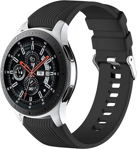 Polsbandje in silicone compatibile con Samsung Gear S4 sport, polsband 22 mm, Galaxy 46 mm, verticale striscia in silicone, polsband sport in silicone per uomo e donna, polsband di riserva.