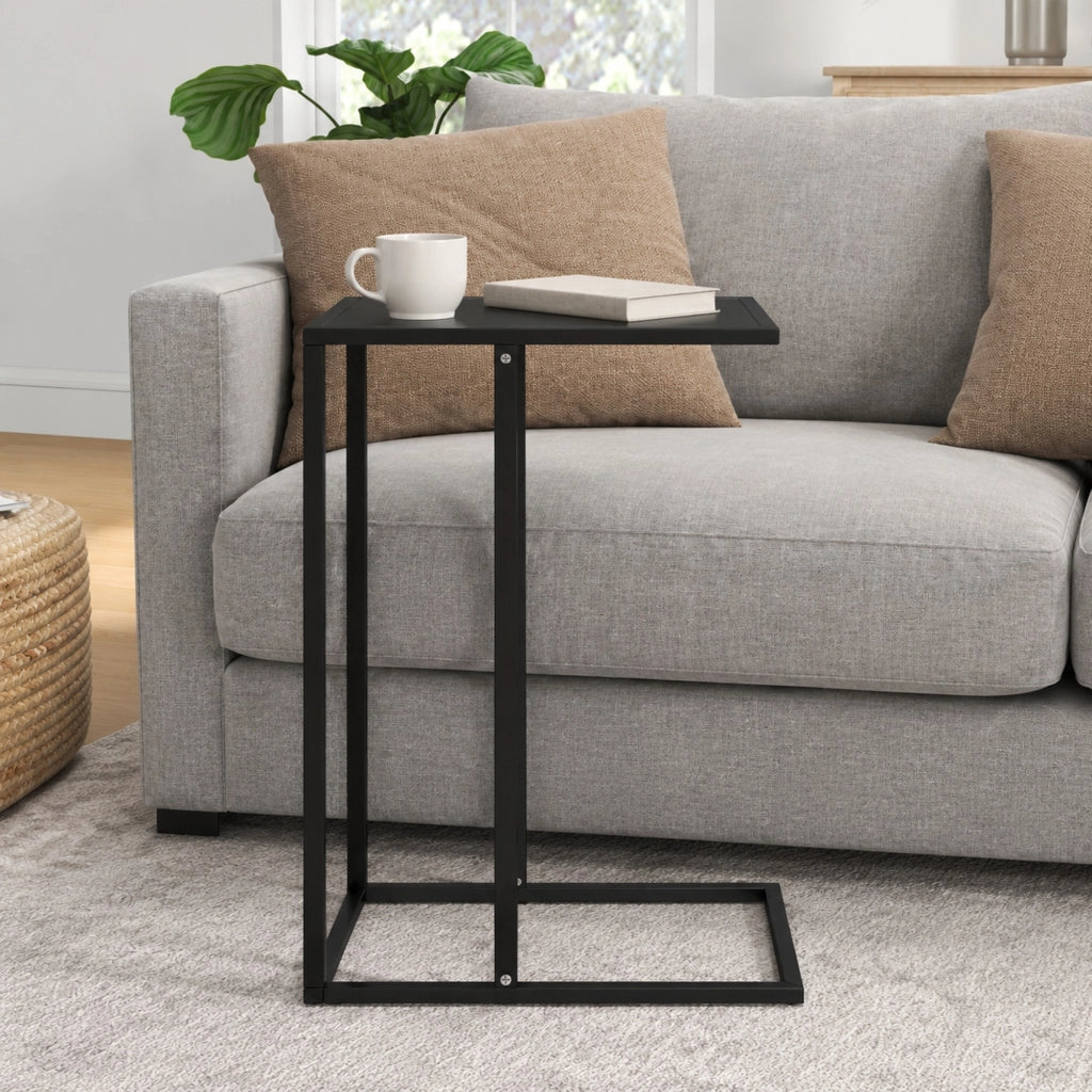 Tavolino a C 46x26x60 cm nero – per divano e letto