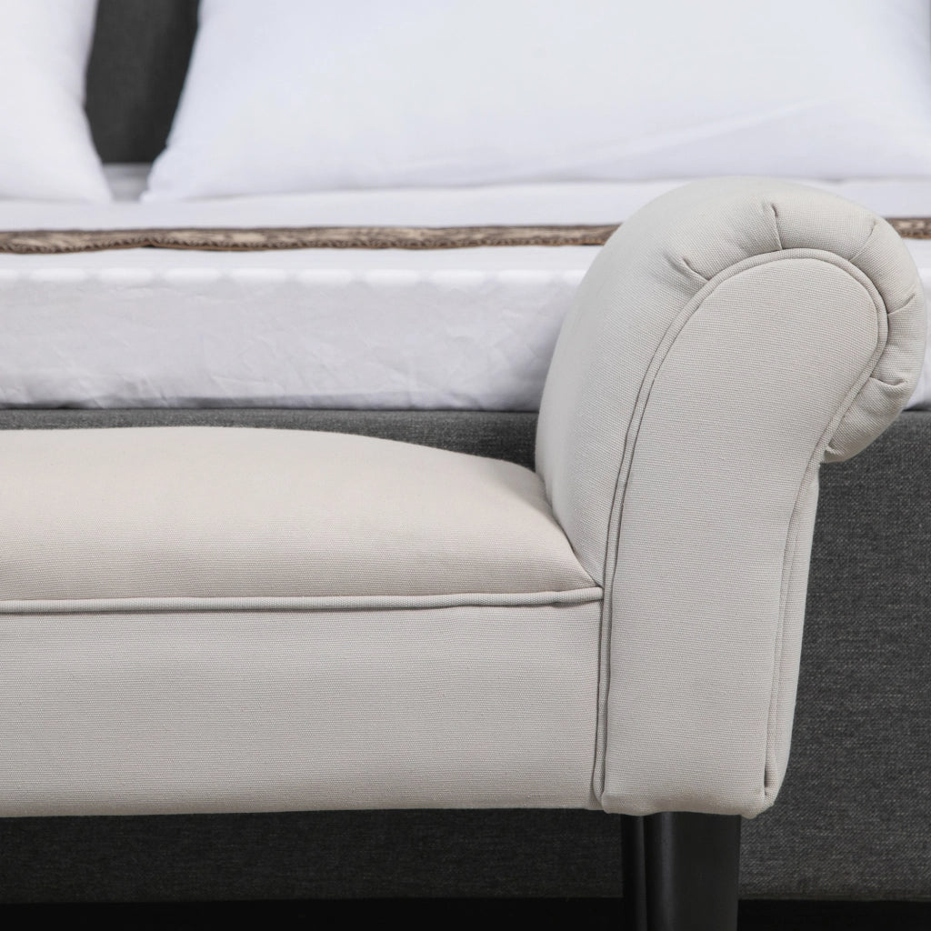 Panca Scarpiera con Braccioli ¨C Zephmum ¨C Grigio Bianco 102x36x51cm