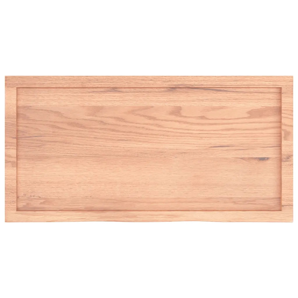 Piano Tavolo Marrone 100x50x(2-6) cm Massello Rovere Trattato 3156367