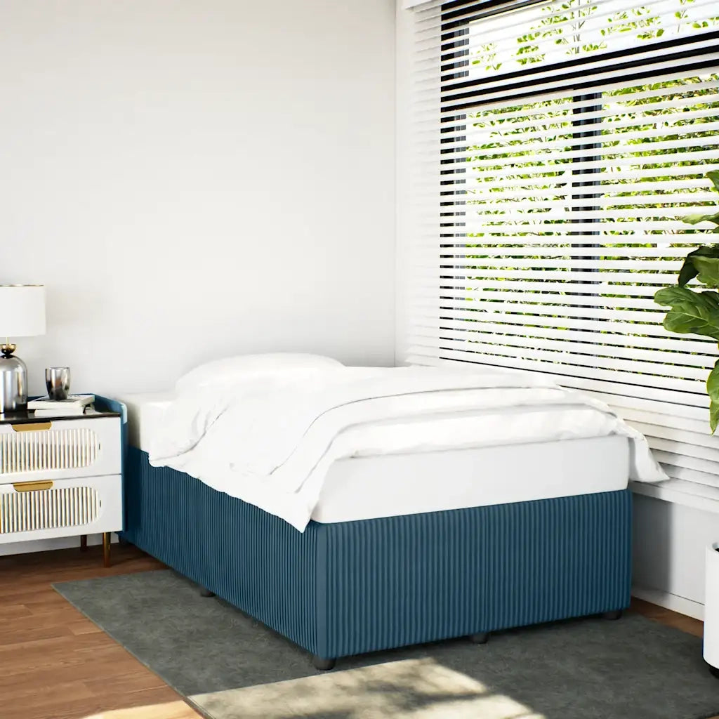 Letto matrimoniale | Letto per adulti | Giroletto Blu 120x190 cm in Velluto