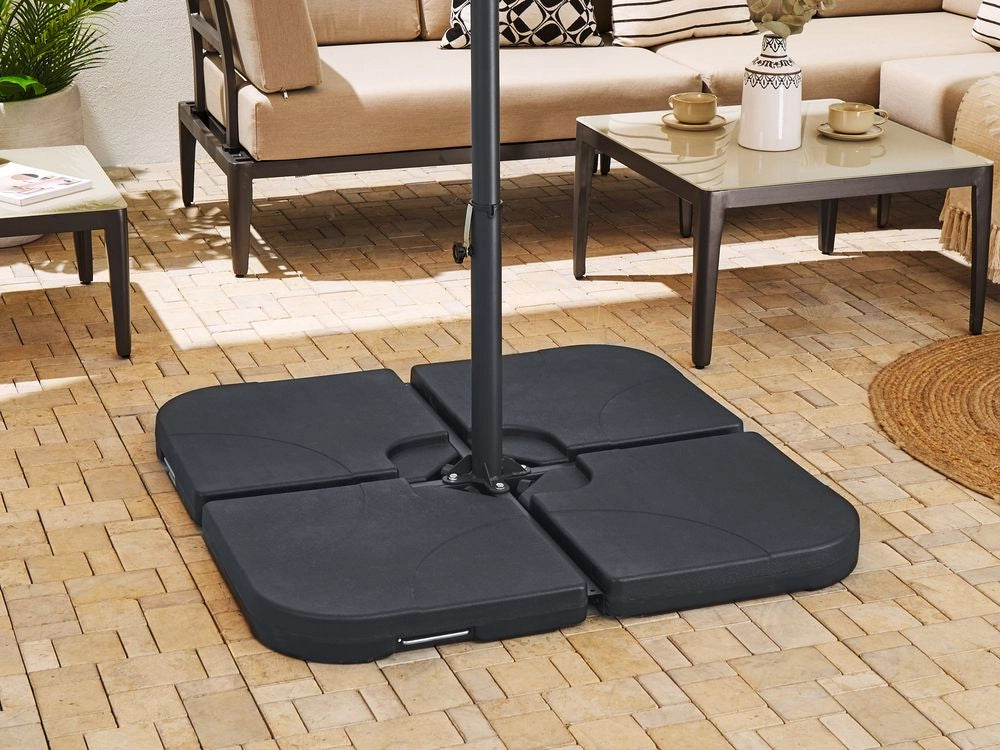 Base per ombrellone da esterno a croce in acciaio di colore nero accessori giardino