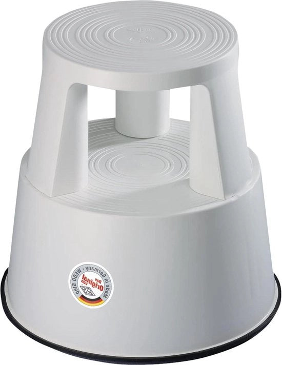 Sedia di lavoro con ruote in plastica, colore chiaro, 43 cm