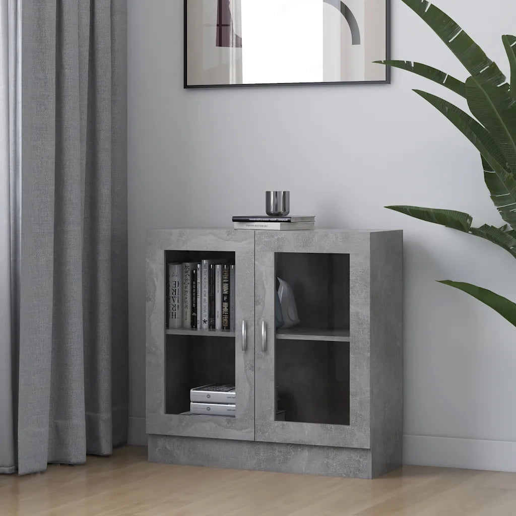 Armadietto Vetrina Grigio Cemento 82,5x30,5x80 cm Multistrato CFW6093427
