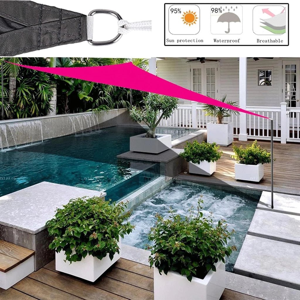 Tenda parasole a vela impermeabile per esterni, per patio, giardino, cortile, piscina, garage coperto, protezione UV, tessuto durevole