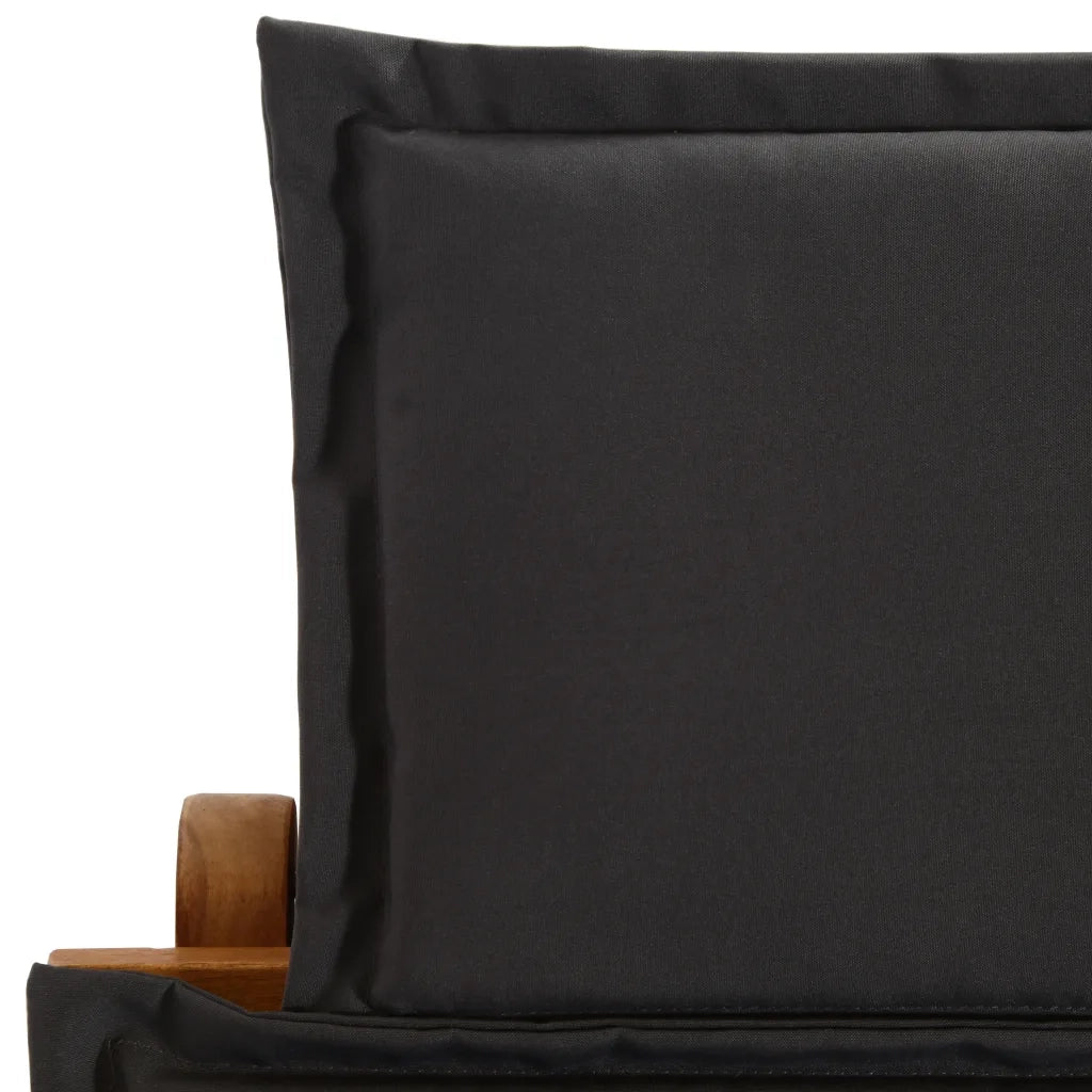 Lettino Prendisole con Cuscino Massello di Acacia Grigio Scuro 46651