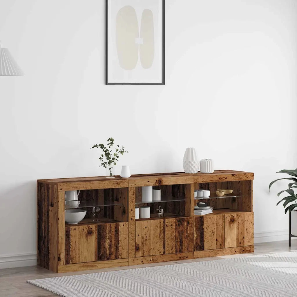 Madia LED Legno vecchio 181 x 37 x 67 cm Legno multistrato 3333111