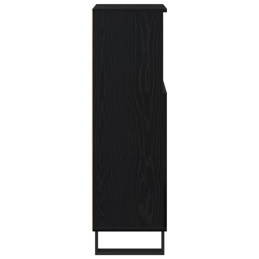 Mobile da bagno  Nero Rovere 30x30x100 cm Legno ingegnerizzato