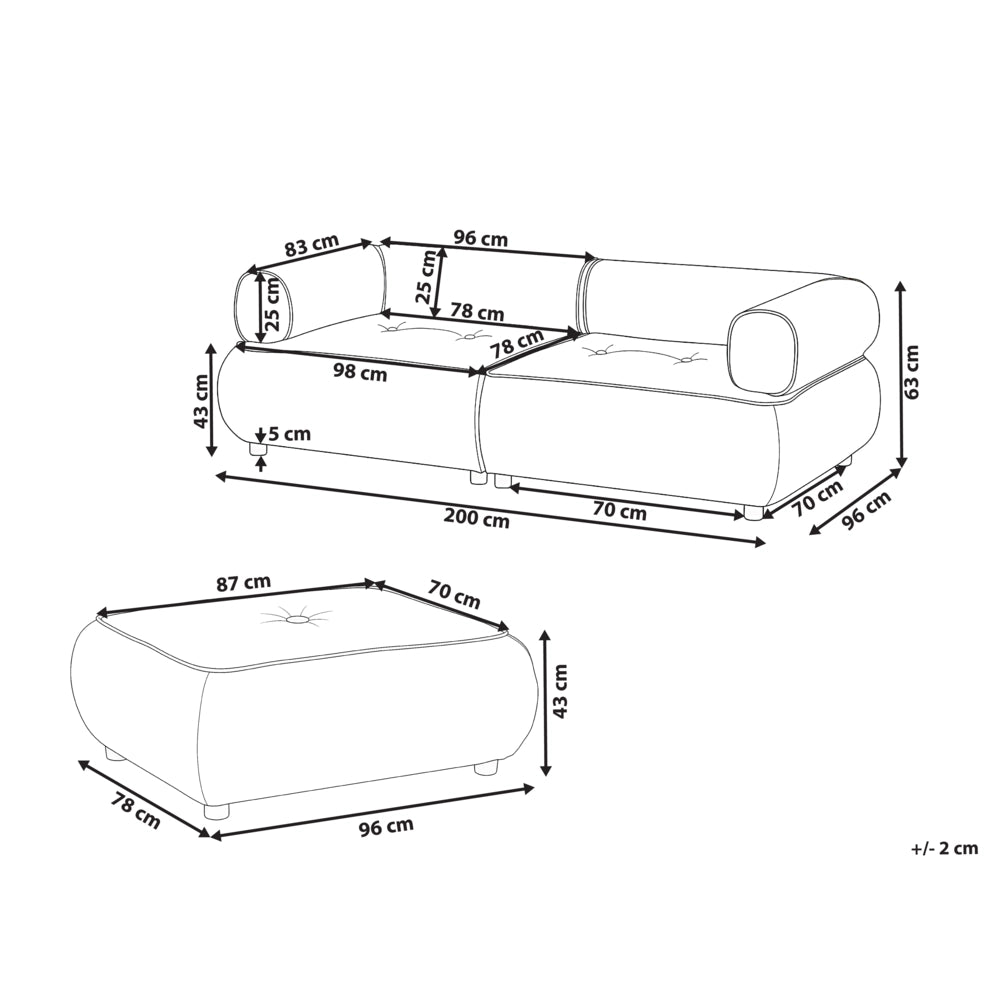 Divano a 3 posti con pouf beige bouclé braccioli arrotondati rivestimento di alta qualità seduta trapuntata con poggiapiedi stile Mid-Century