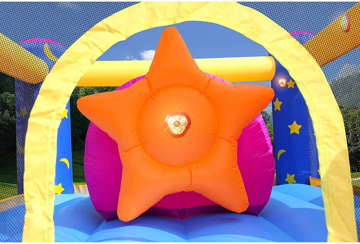 Castello Giostra Gonfiabile Interattivo Fantasy Unicorn con Pompa Happy Hop