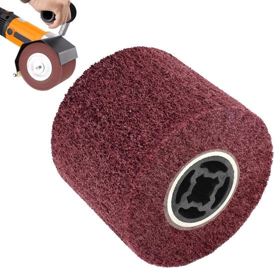 Schuurborstello nylon 120 corpi - per levigatura con motosegatrice - rullo satinato - set di attacchi abrasivi.
