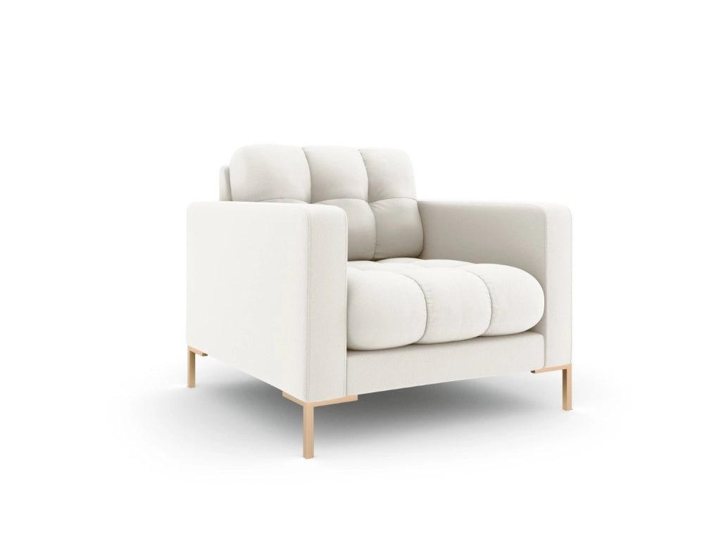 Cosmopolitan Design - Poltrona "Bali" in tessuto strutturato beige chiaro 