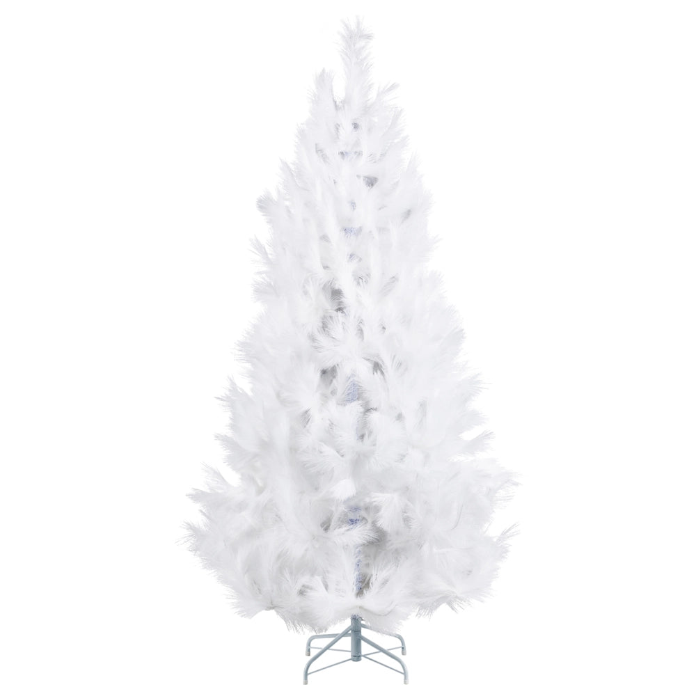 Albero di Natale artificiale tradizionale con base in metallo 180 cm bianco Decorazione tradizionale invernale per le feste