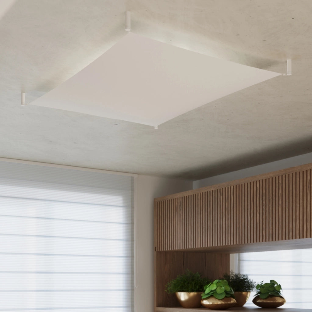 LUNA 2BM Lampada minimalista in tessuto bianco a 6 luci, 8,5 W, 850 lm, 3000 K