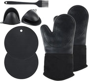 Set di 6 Manopole da Cottura Resistenti al Calore fino a 300°C con Tasca Antiscivolo adatte alla Cottura, alla Frittura e alla Griglia (Verde Mint)