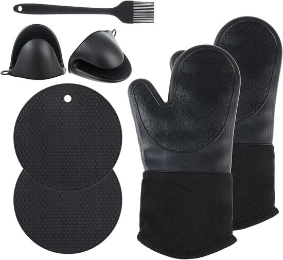 Set di 6 Manopole da Cottura Resistenti al Calore fino a 300°C con Tasca Antiscivolo adatte alla Cottura, alla Frittura e alla Griglia (Verde Mint)