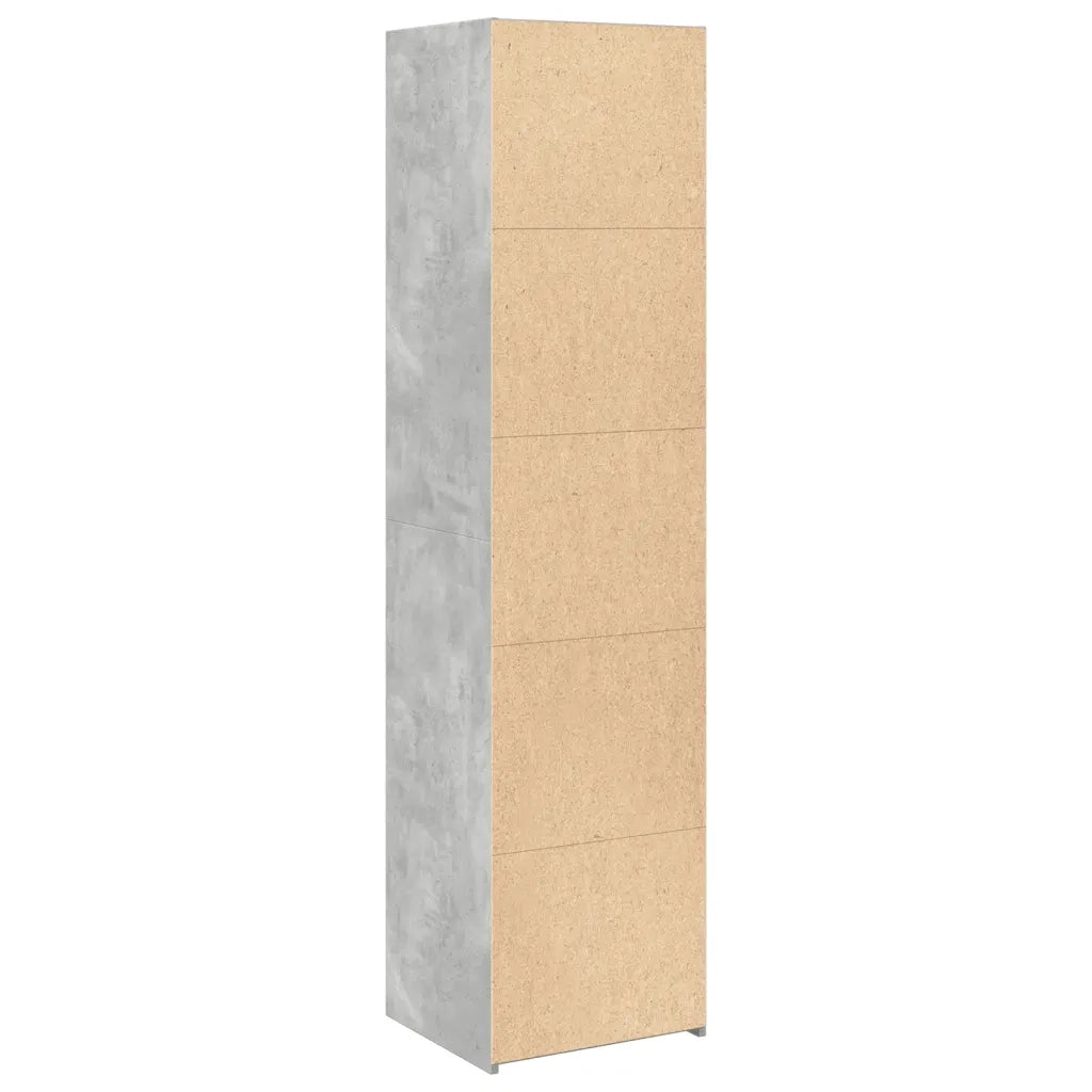 Credenza-Buffet-Armadio da cucina Grigio Cemento 45x41x185 cm in Legno Multistrato