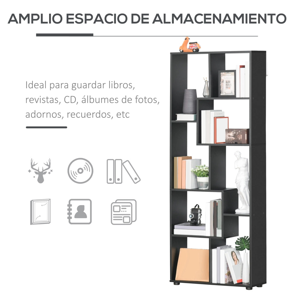 Libreria Moderna Stretto ¨C zephmum ¨C Nero 70x24x178 cm