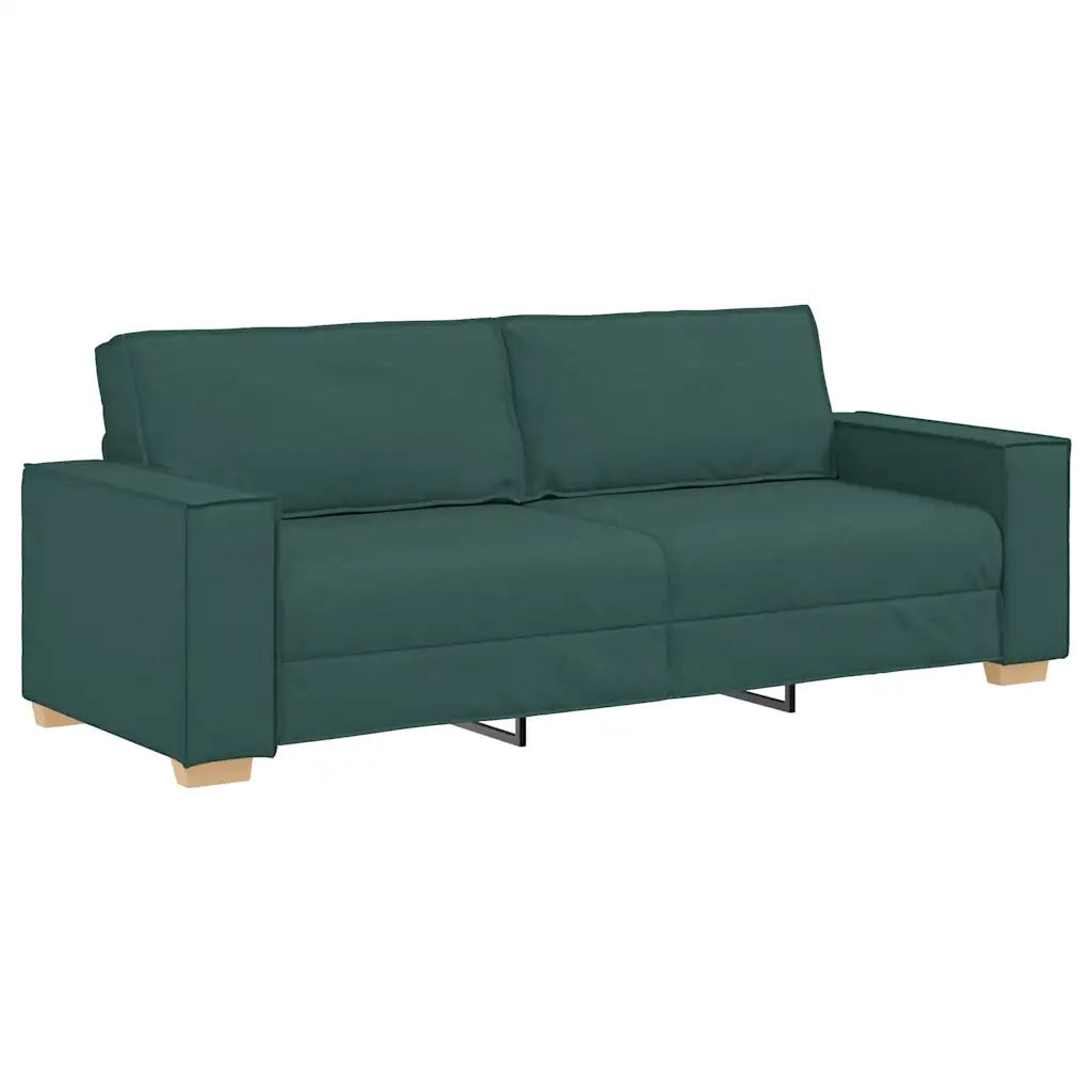 Divano 3-Persone Verde Scuro 220 cm Tessuto 4104995