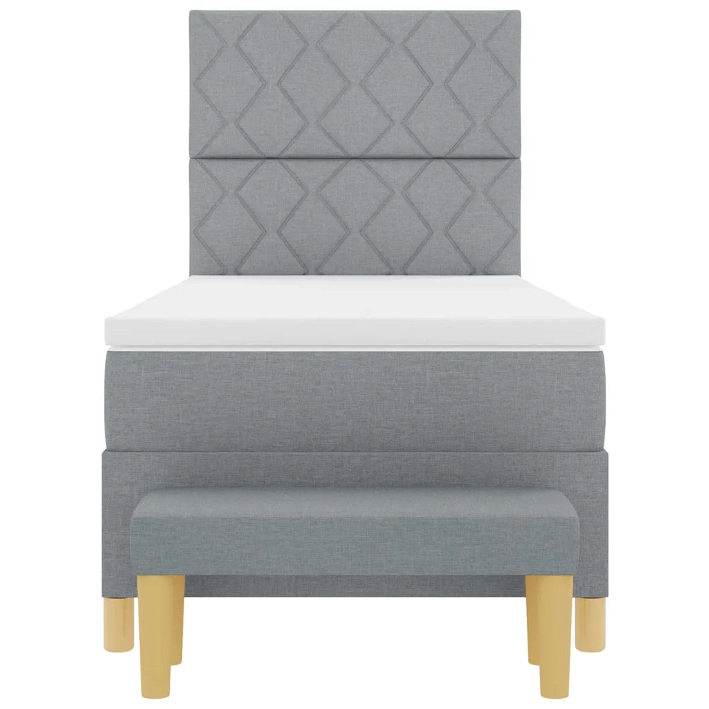 Letto a molle con materasso Grigio chiaro 90 x 200 cm Tessuto 3344345
