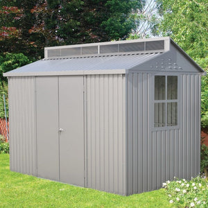Casetta Box da Giardino 323,3x242,6x235,2 cm in Alluminio Grigio