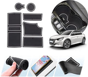 Accessori interno compatibili con Peugeot 208 e-208 / Peugeot 2008 e-2008 II GTI GT-line 2020-2024 2025 mattoncini antislittamento Peugeot 208 2023 supporto braccio console centrale mattoncini in gomma Peugeot accessori interno (bianco)