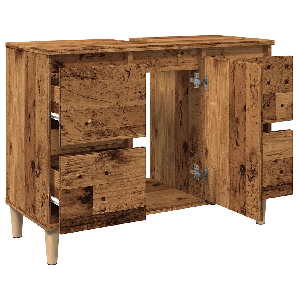 Mobile Lavabo | Armadio Lavabo Legno Antico 80x33x60 cm in Legno Multistrato