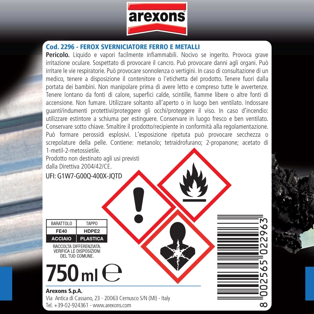 Ferox Sverniciatore Arexons Ferro e Metalli 750 ml