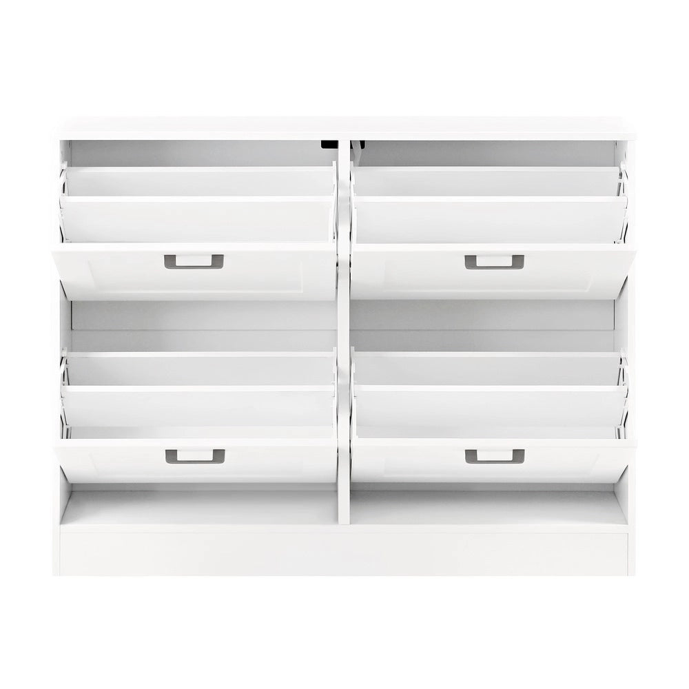 Scarpiera 4 ante in legno bianco Ginevra 105x82x24 cm