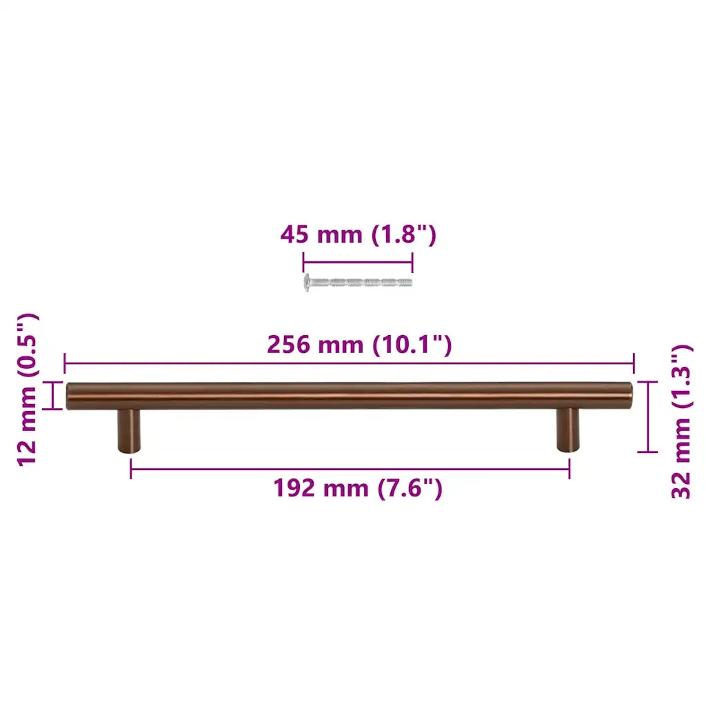 Maniglie per Mobili 5pz Bronzo 192mm in Acciaio Inox 155376