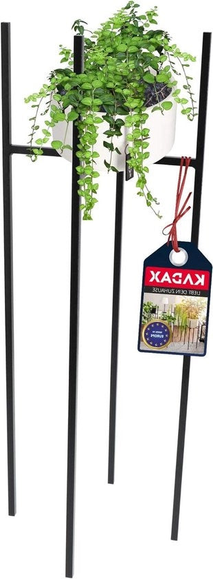 Standaard per piante resistenti alle intemperie - Tavolo per fiori per interni esterni balcone terrazza - Design moderno nero (33 x 33 x 87 cm)