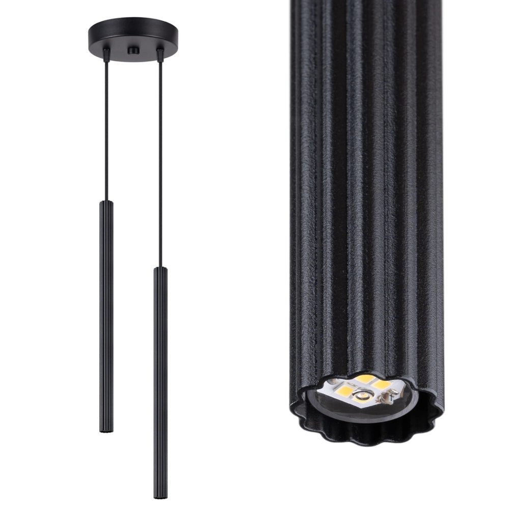 Lampada a sospensione moderna tonda nera 2xG9 ZENTRA Pure Lume