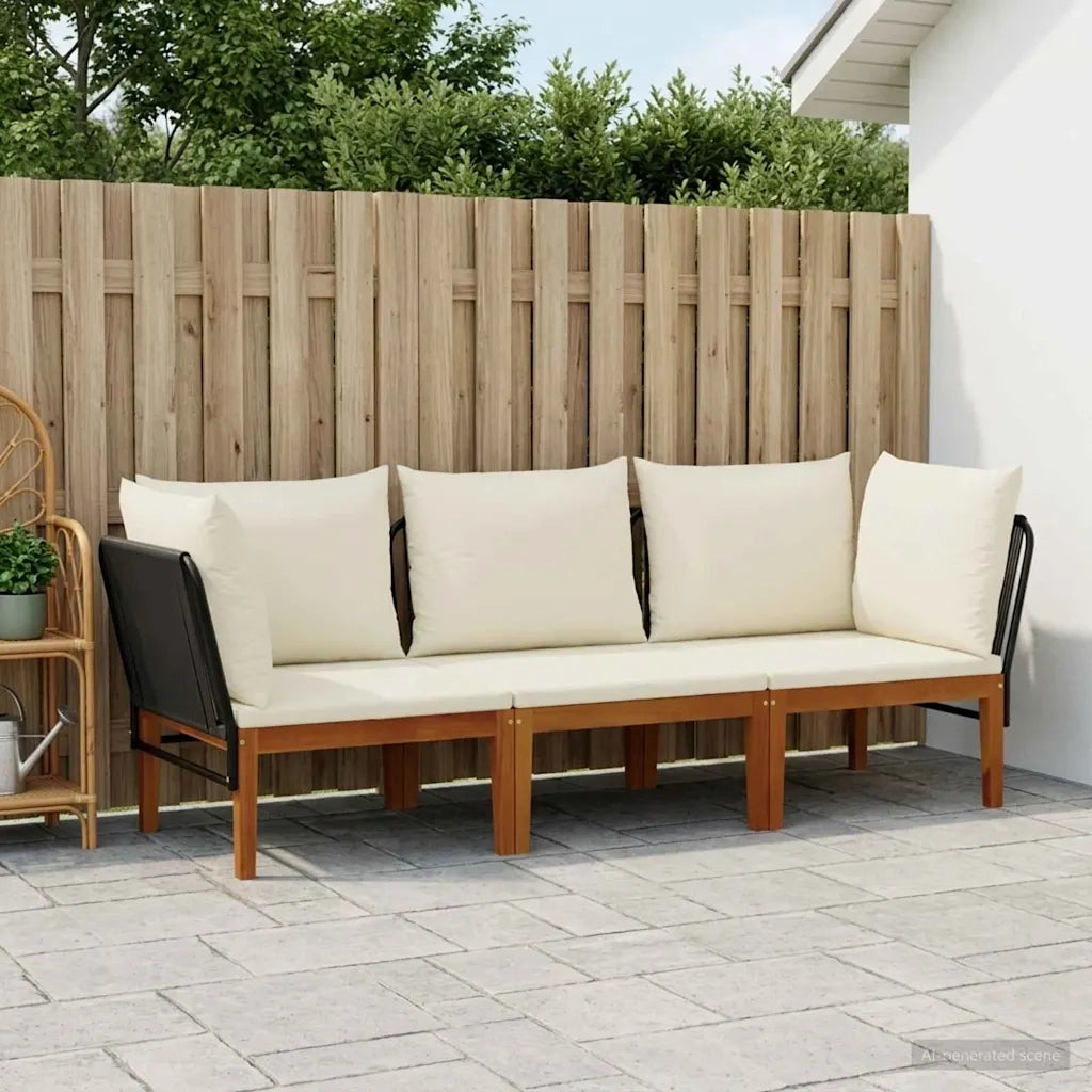 3 pcs Legno massiccio di acacia e corda Naturale 3407716
